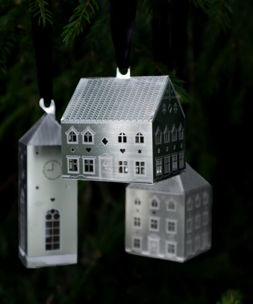 Gingerbread Ornaments 3-pack silver-2