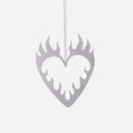 Flaming Heart Ornament Silver-1