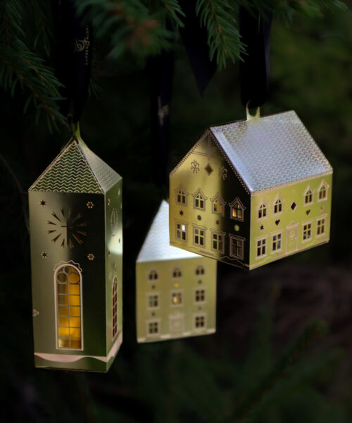 Gingerbread Ornaments 3-pack Gold-2