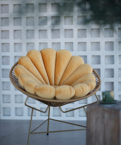 Shell Cushion Saffron Yellow 4-pack-2