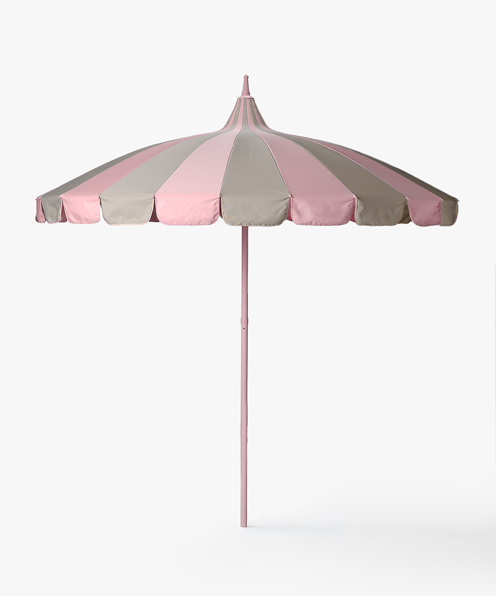 Garden-Umbrella-with-stripes---pink/beige-1 Garden Umbrella with stripes - pink/beige-1