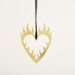 Flaming Heart Ornament Gold-1
