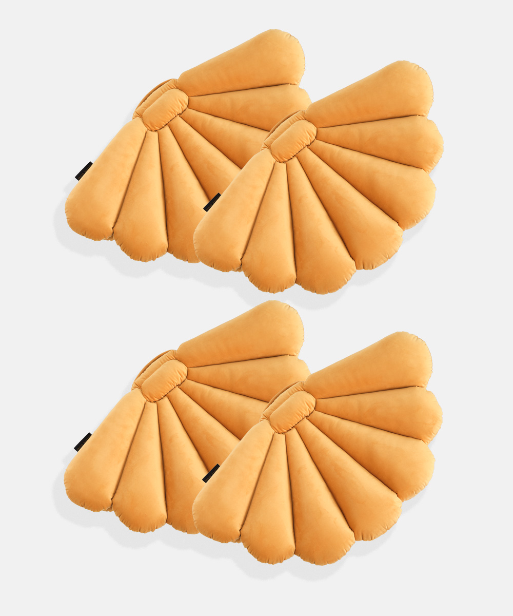 Shell-Cushion-Saffron-Yellow-4-pack-1 Shell Cushion Saffron Yellow 4-pack-1