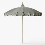 Garden Umbrella green - with fringe-1