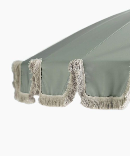 Garden Umbrella green - with fringe-2