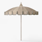 Garden Umbrella beige - with fringe-1