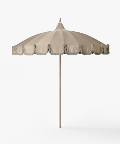 Garden Umbrella beige - with fringe-1