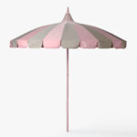 Garden Umbrella pink/beige stripe-1