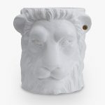 lion pot white small