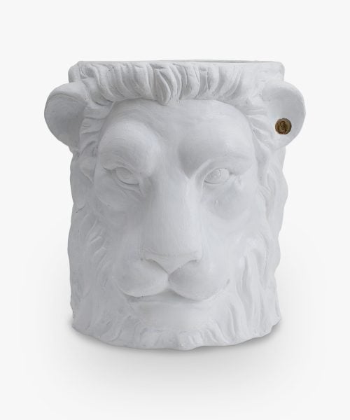 lion pot white small