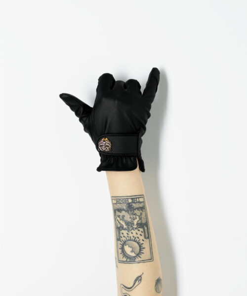 black gardening glove