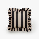 Outdoor Pillow Ruffle Black/Beige-1