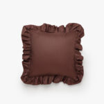 Outdoor Pillow Ruffle Brown-1