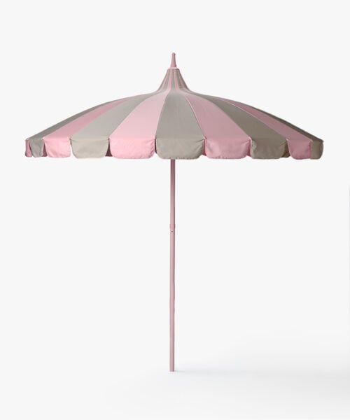 Garden Umbrella pink/beige stripe-1