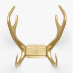 Gold wallmount reindeer