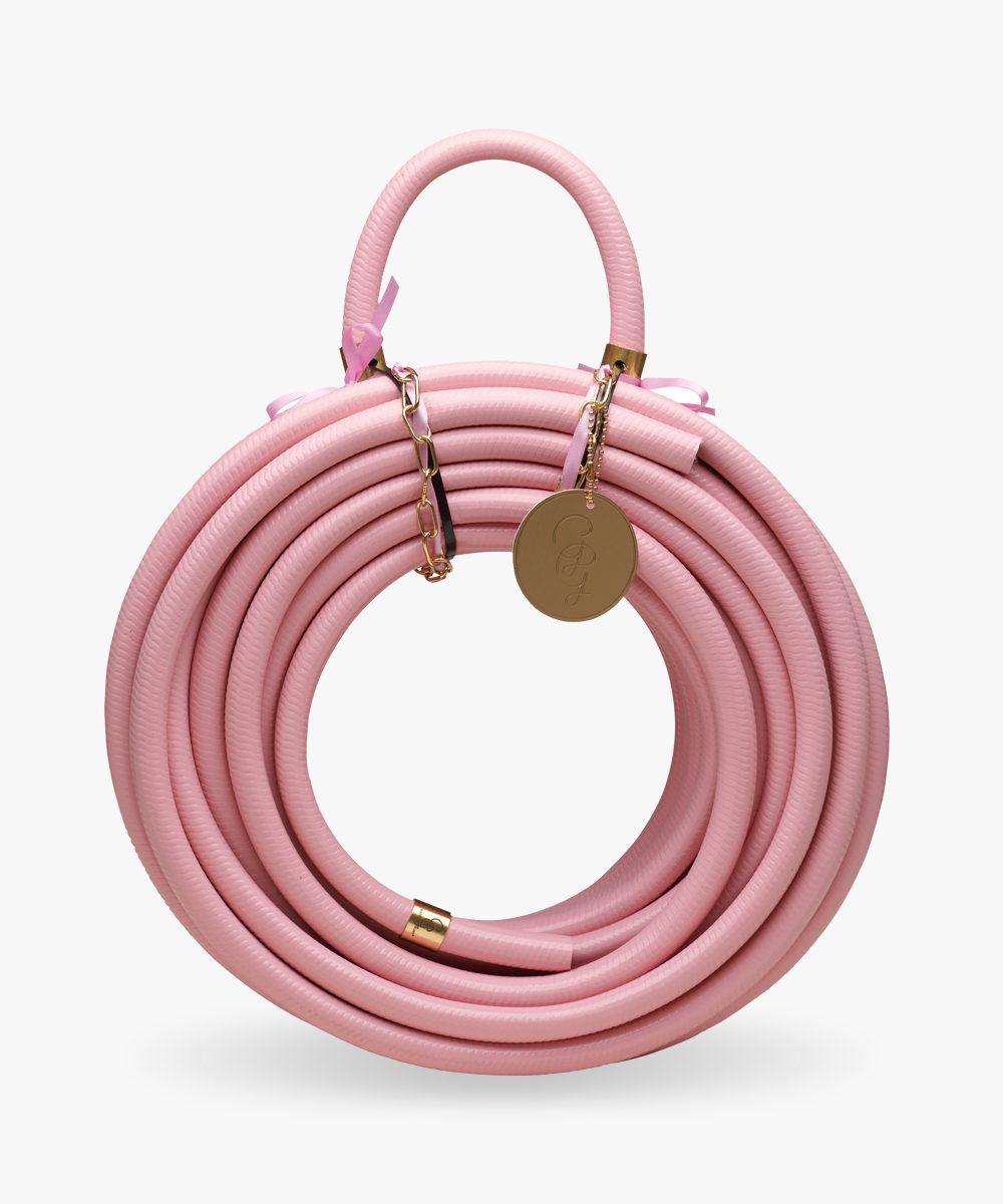 colored pink garden hose