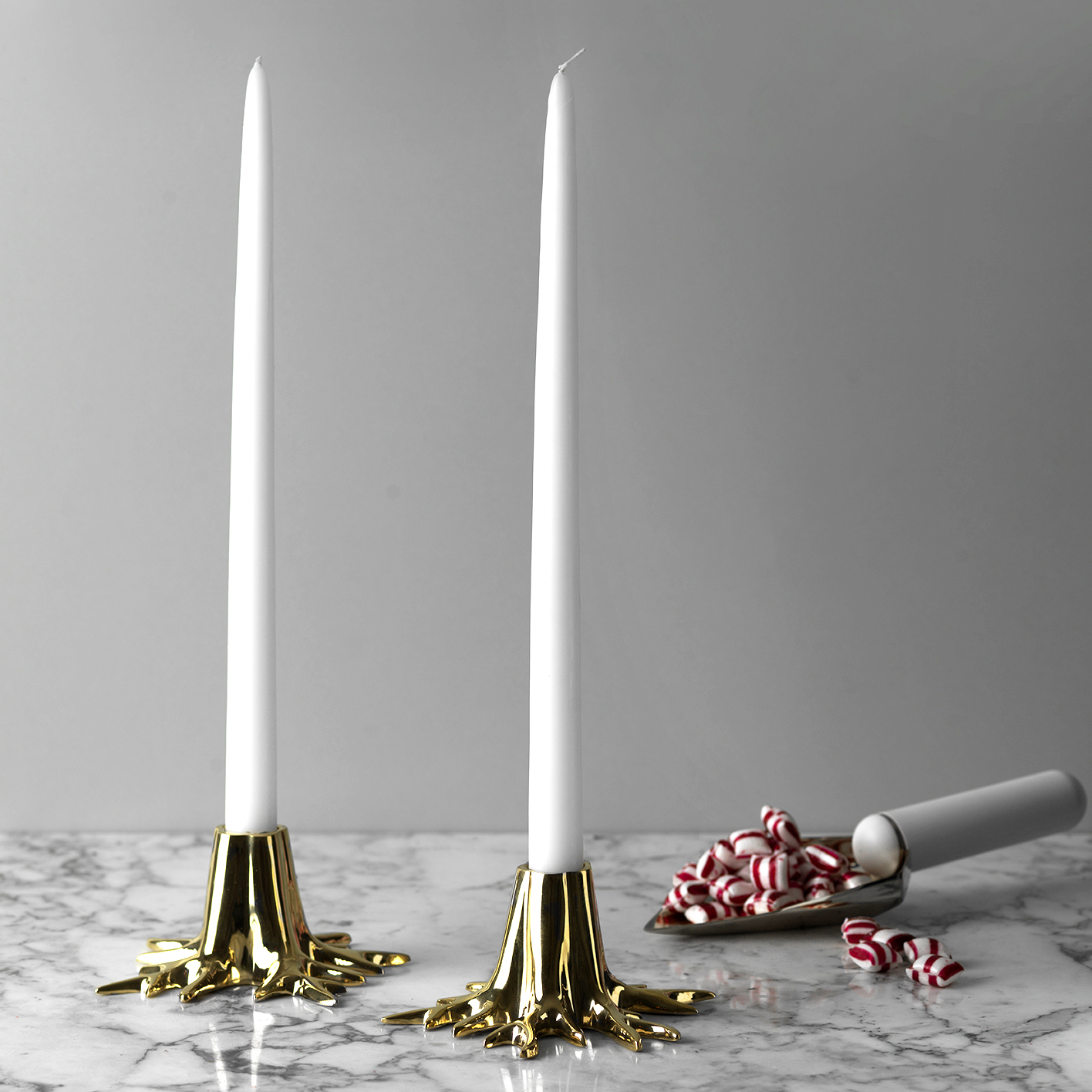 Candle Holder "Mini Root" Gold We ship worldwide