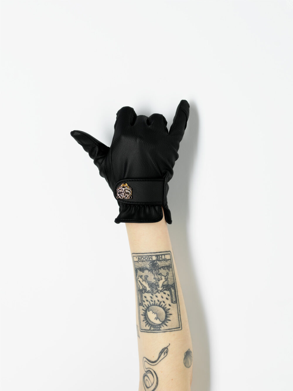 black gardening glove