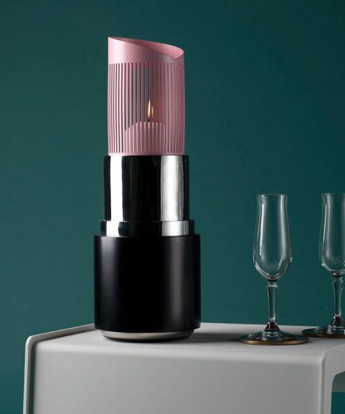 Lipstick Lantern Pink & Silver-2