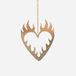 Flaming Heart Ornament Gold-1