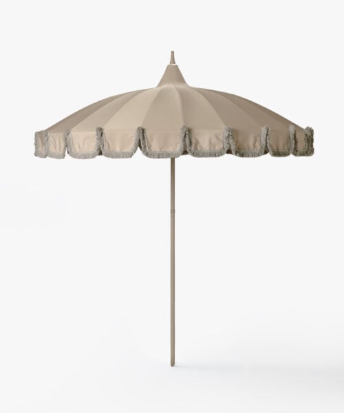 Garden Umbrella beige - with fringe-1