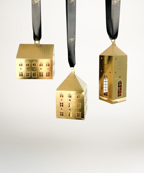 Gingerbread Ornaments 3-pack Gold-1